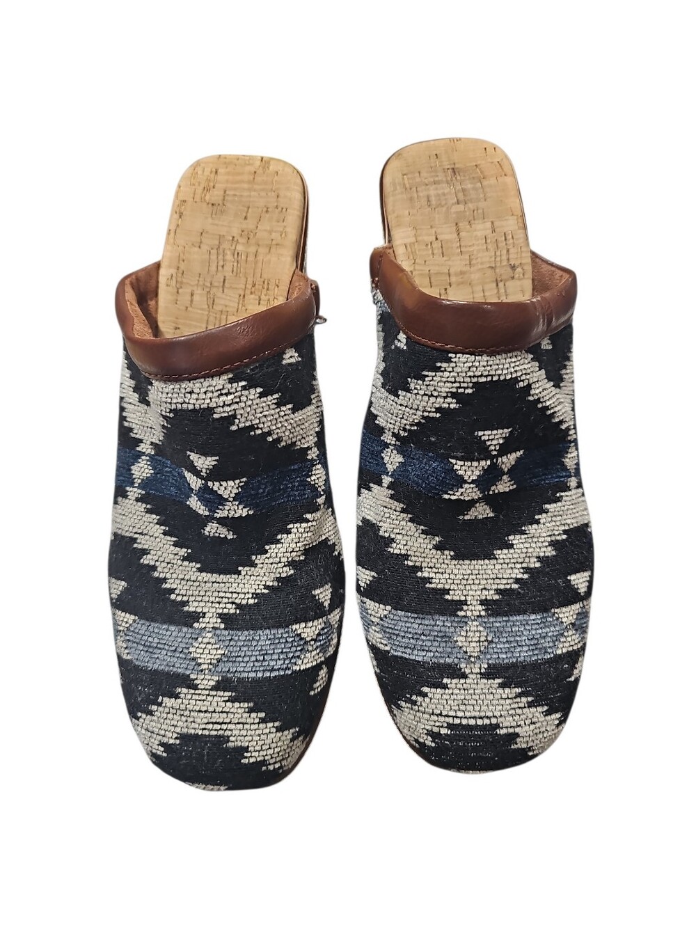 Korks by Kork-Ease Lori Aztec Fabric Platform Clogs Mules Boho Sz 10